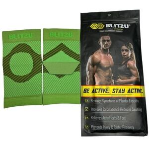 2 Pairs BLITZU Women’s Green Foot Compression Sleeve Socks Size Small-Medium NEW